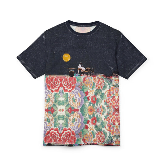 Mustafa Art- Vintage Floral & Nightscape Cut & Sew Tee — Horse Cart Illustration