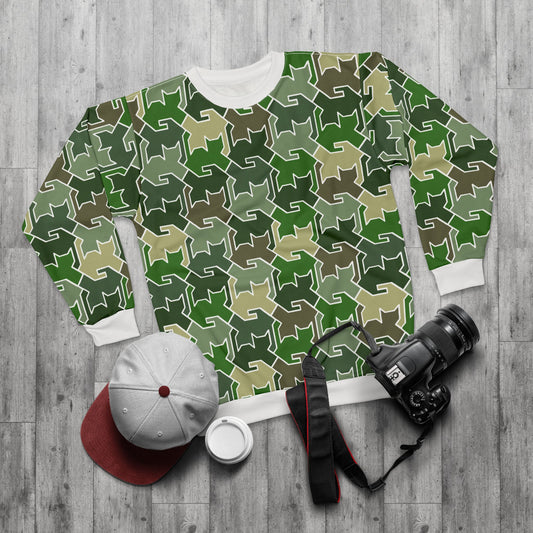 Camo Kitty Sweatshirt Original Camouflage Cat Print