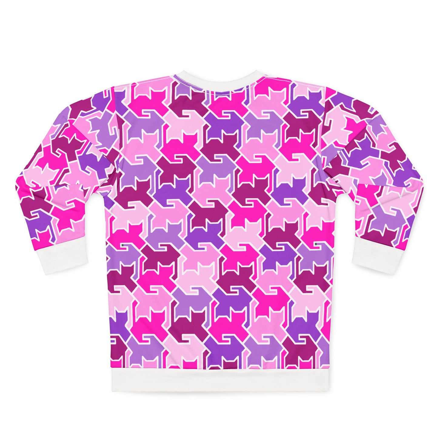 Pink Purple Kitty Camo Sweatshirt — Cute Cat Camouflage Pullover