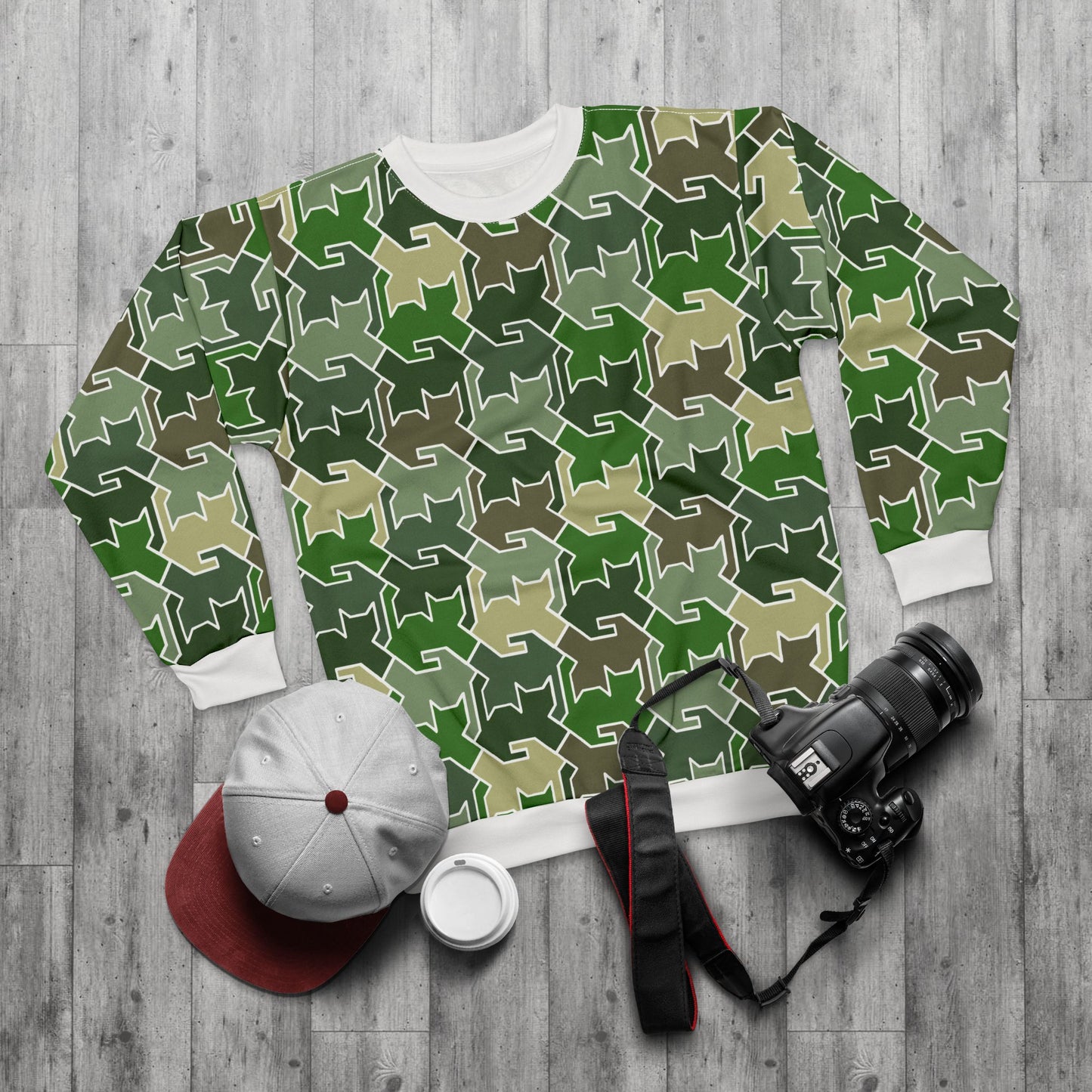 Camo Kitty Sweatshirt Original Camouflage Cat Print