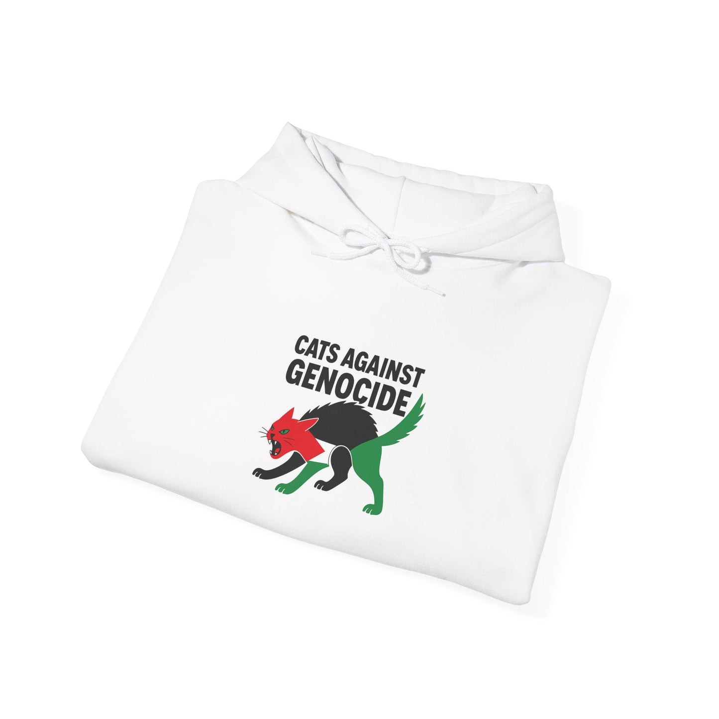 Cats Against Genocide Hooded Sweatshirt, Unisex Hoodie, Cozy Sweatshirt, Animal Rights Apparel, Activist Clothing, Gift for Cat Lovers
