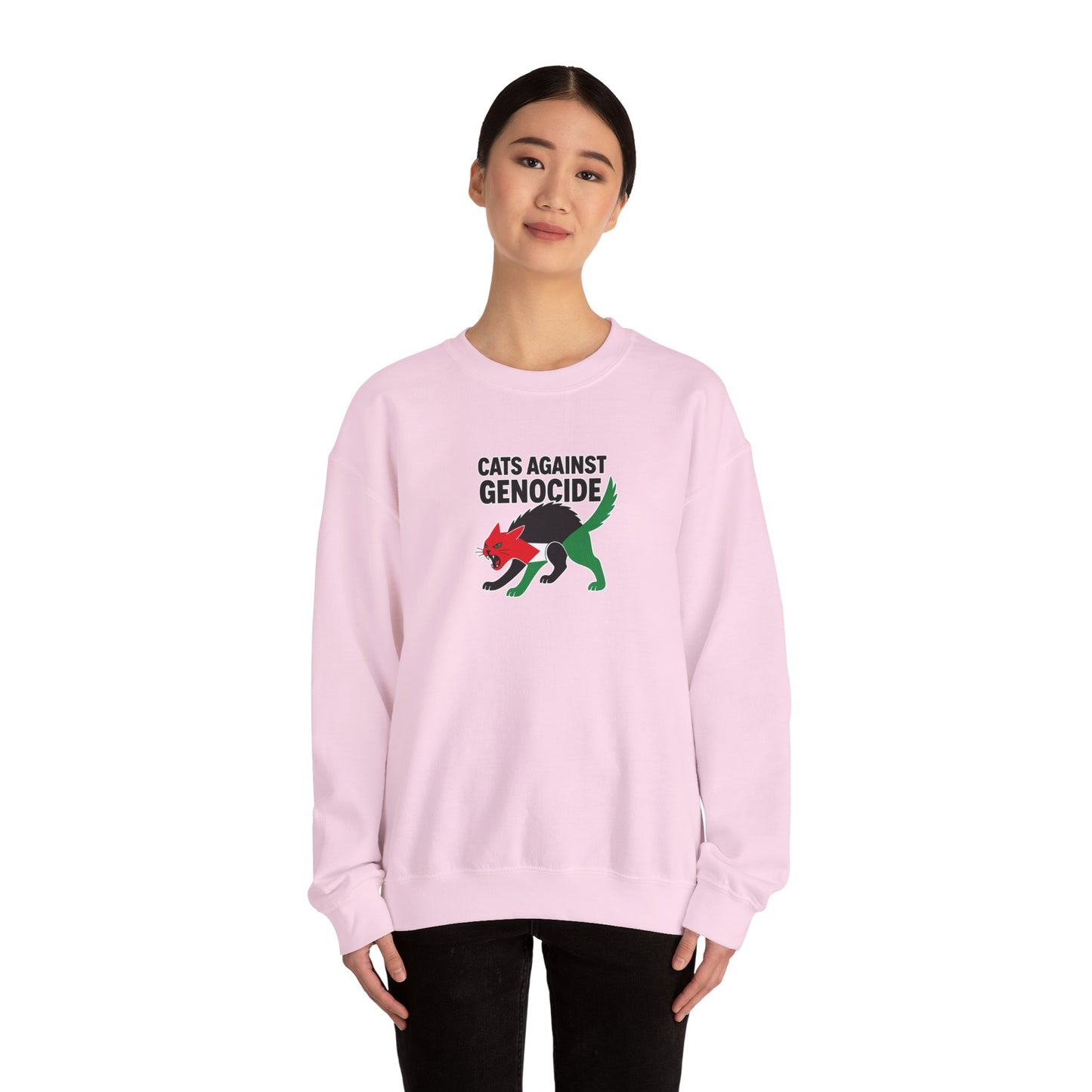 Cats Against Genocide Sweatshirt - Unisex Heavy Blend Crewneck, Cozy Gift, Eco-Friendly Fashion, Animal Rights Apparel, Casual Wear, [...]
