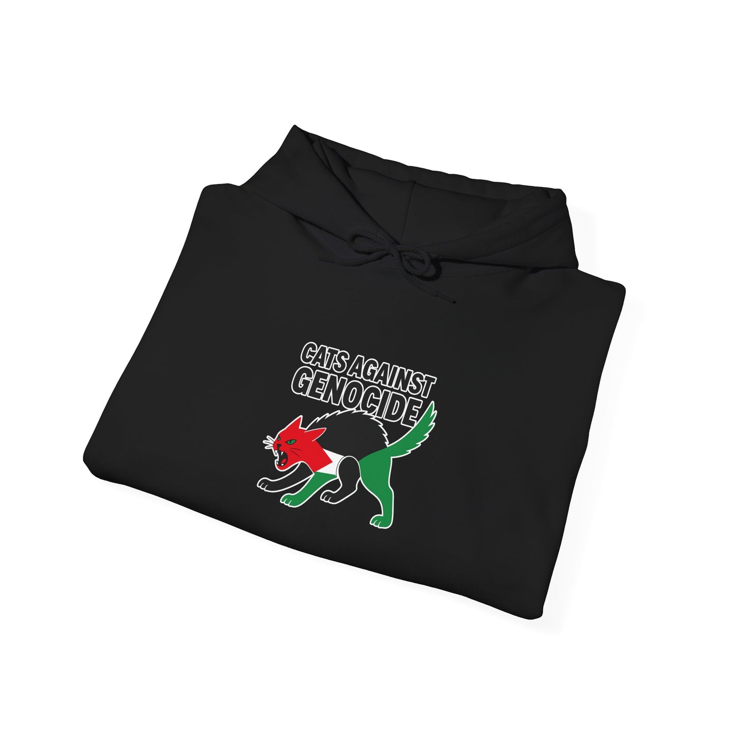 Cats Against Genocide Hooded Sweatshirt, Unisex Hoodie, Cozy Sweatshirt, Animal Rights Apparel, Activist Clothing, Gift for Cat Lovers