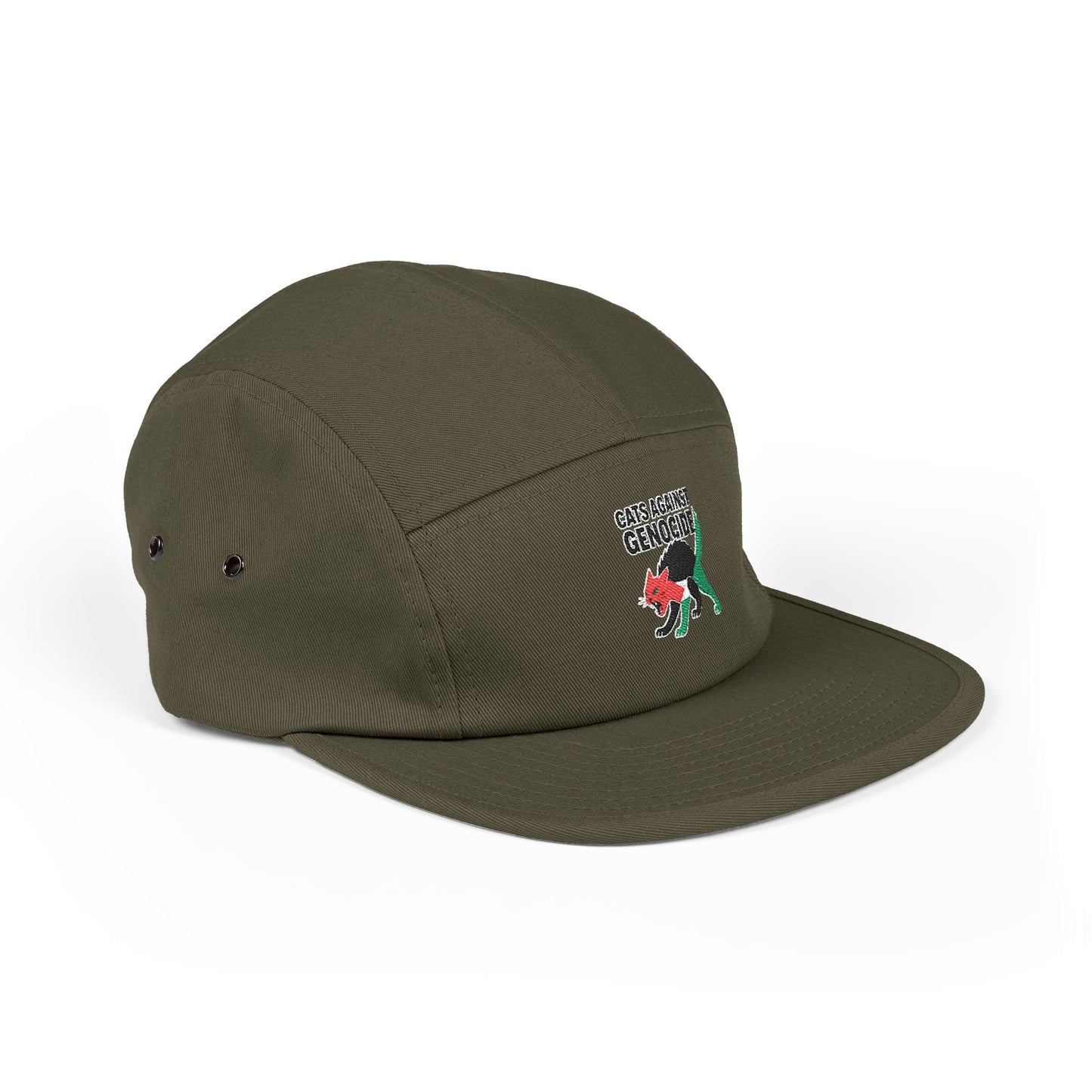 Embroidered 'Cats Against Genocide' Dino 5-Panel Cap