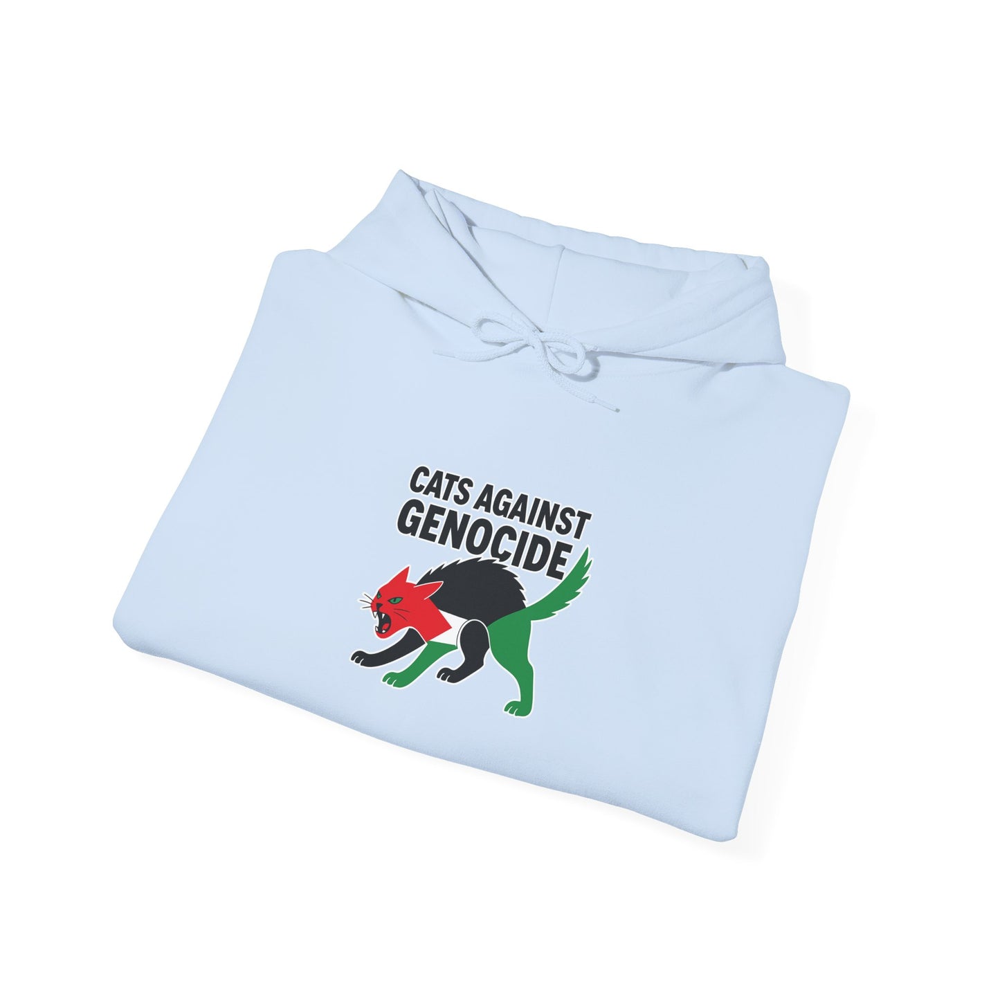Cats Against Genocide Hooded Sweatshirt, Unisex Hoodie, Cozy Sweatshirt, Animal Rights Apparel, Activist Clothing, Gift for Cat Lovers