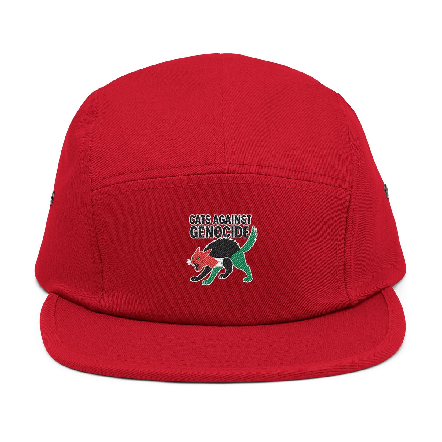 Embroidered 'Cats Against Genocide' Dino 5-Panel Cap