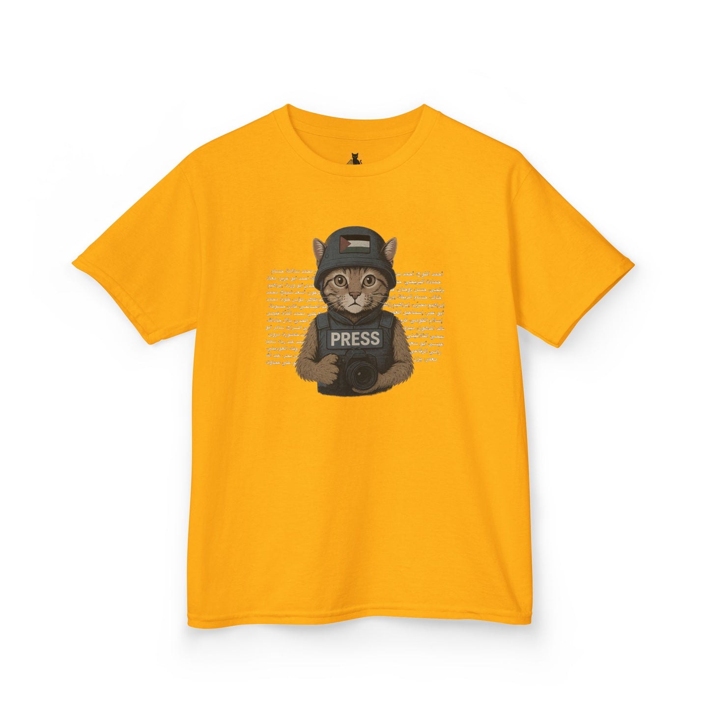 Kids Graphic Tee, Cat Press Journalist Shirt, Fun Animal Apparel, Unique Gift for Kids, Cool Fashion for Little Ones