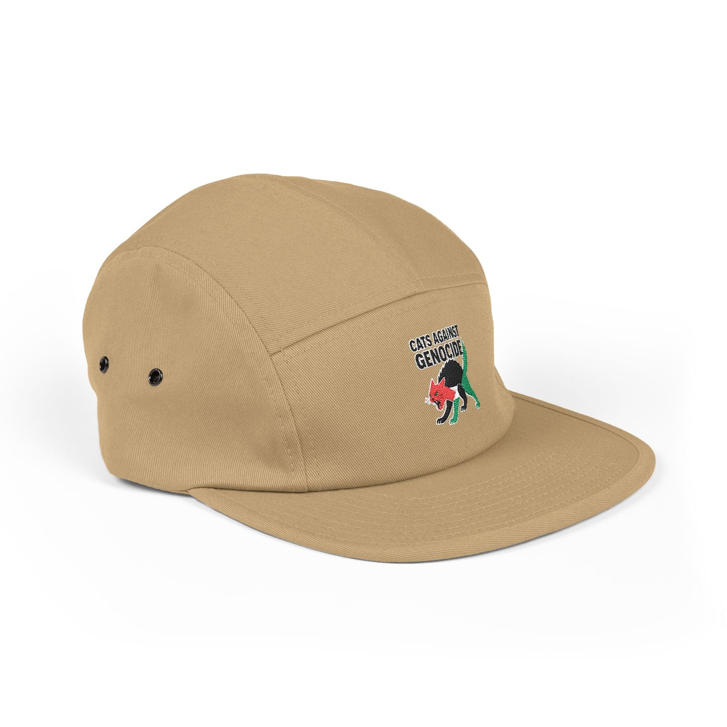 Embroidered 'Cats Against Genocide' Dino 5-Panel Cap