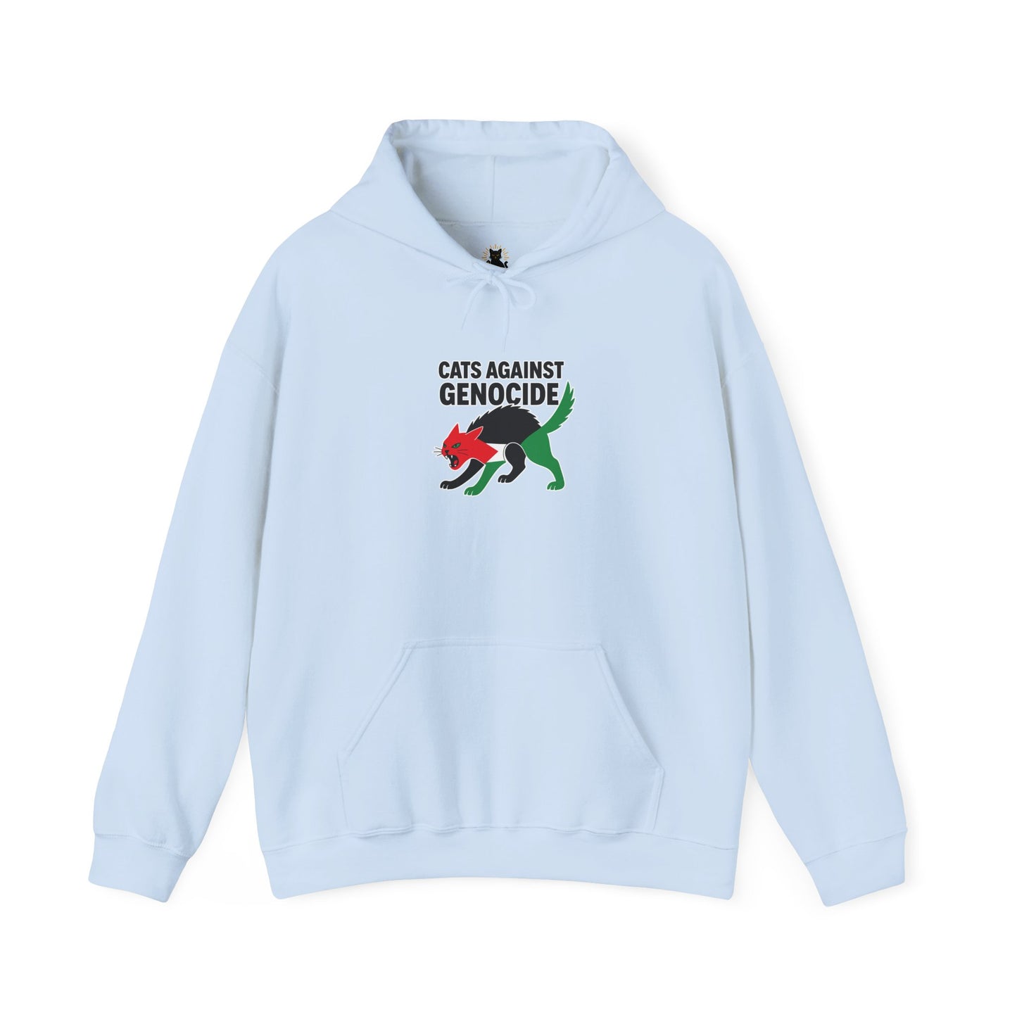 Cats Against Genocide Hooded Sweatshirt, Unisex Hoodie, Cozy Sweatshirt, Animal Rights Apparel, Activist Clothing, Gift for Cat Lovers