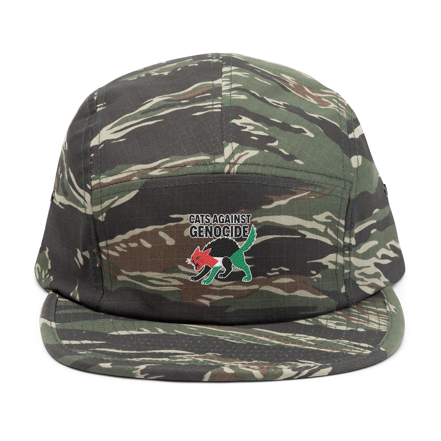Embroidered 'Cats Against Genocide' Dino 5-Panel Cap