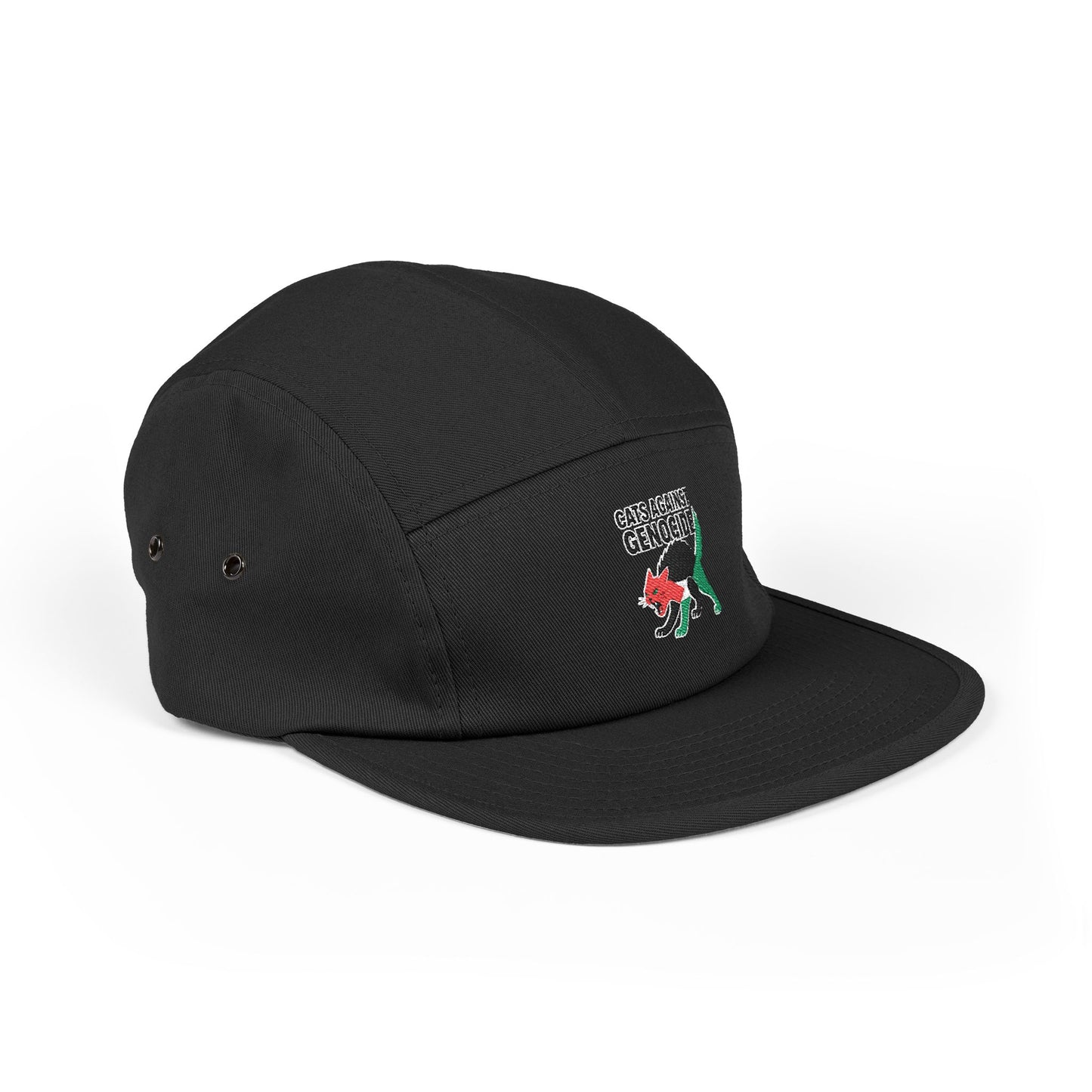 Embroidered 'Cats Against Genocide' Dino 5-Panel Cap