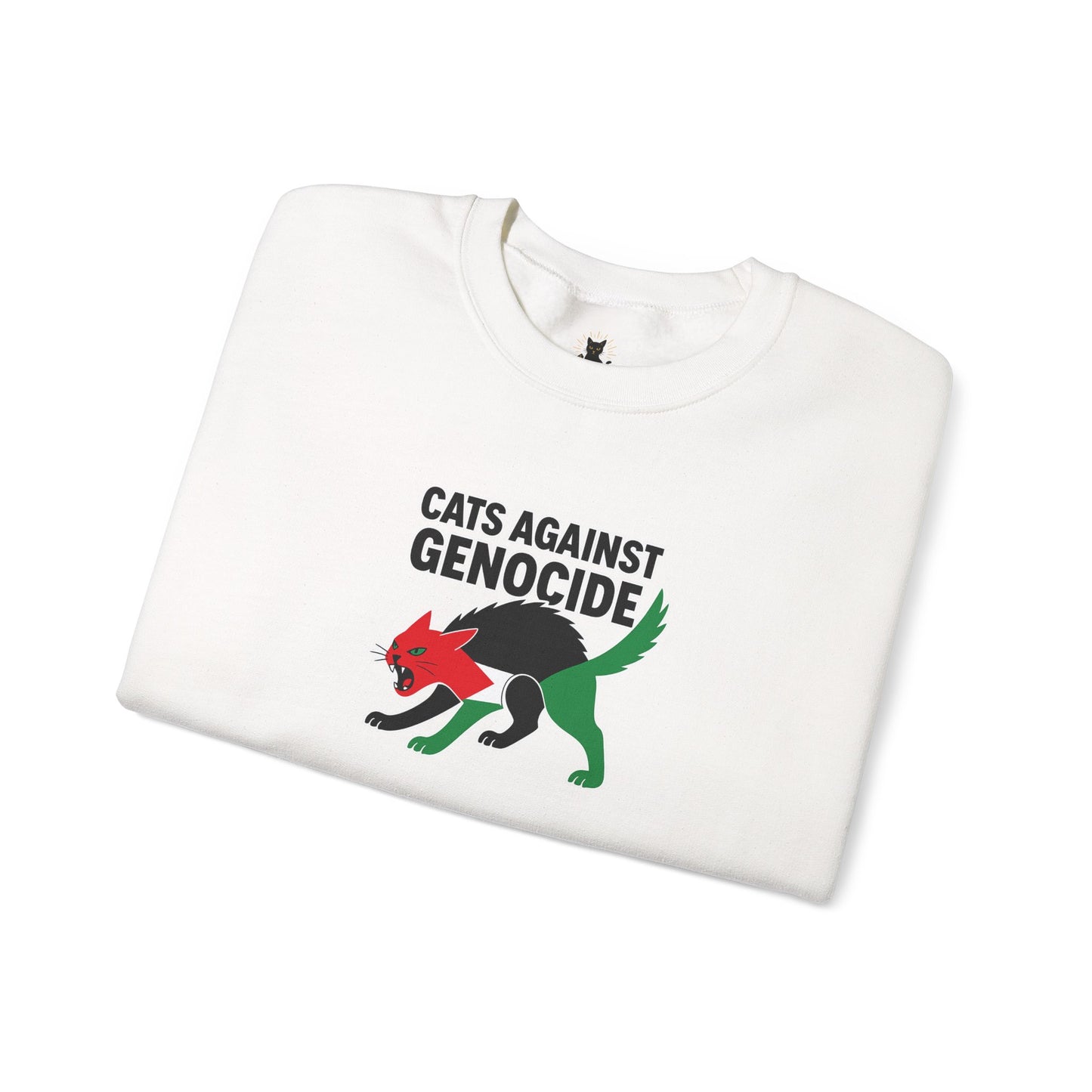 Cats Against Genocide Sweatshirt - Unisex Heavy Blend Crewneck, Cozy Gift, Eco-Friendly Fashion, Animal Rights Apparel, Casual Wear, [...]