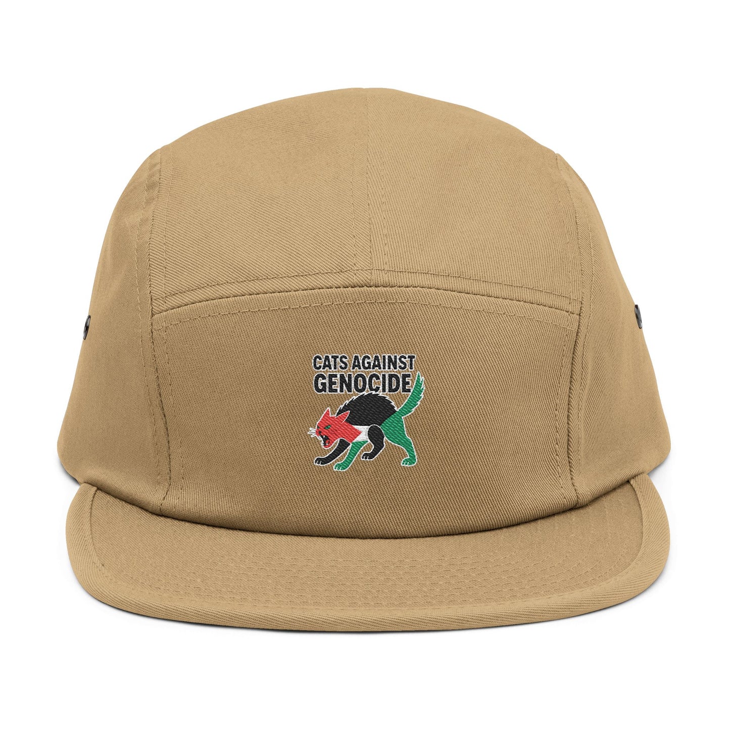 Embroidered 'Cats Against Genocide' Dino 5-Panel Cap