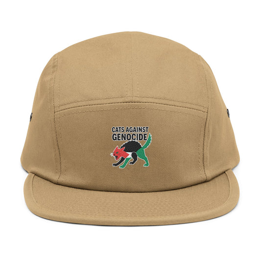 Embroidered 'Cats Against Genocide' Dino 5-Panel Cap