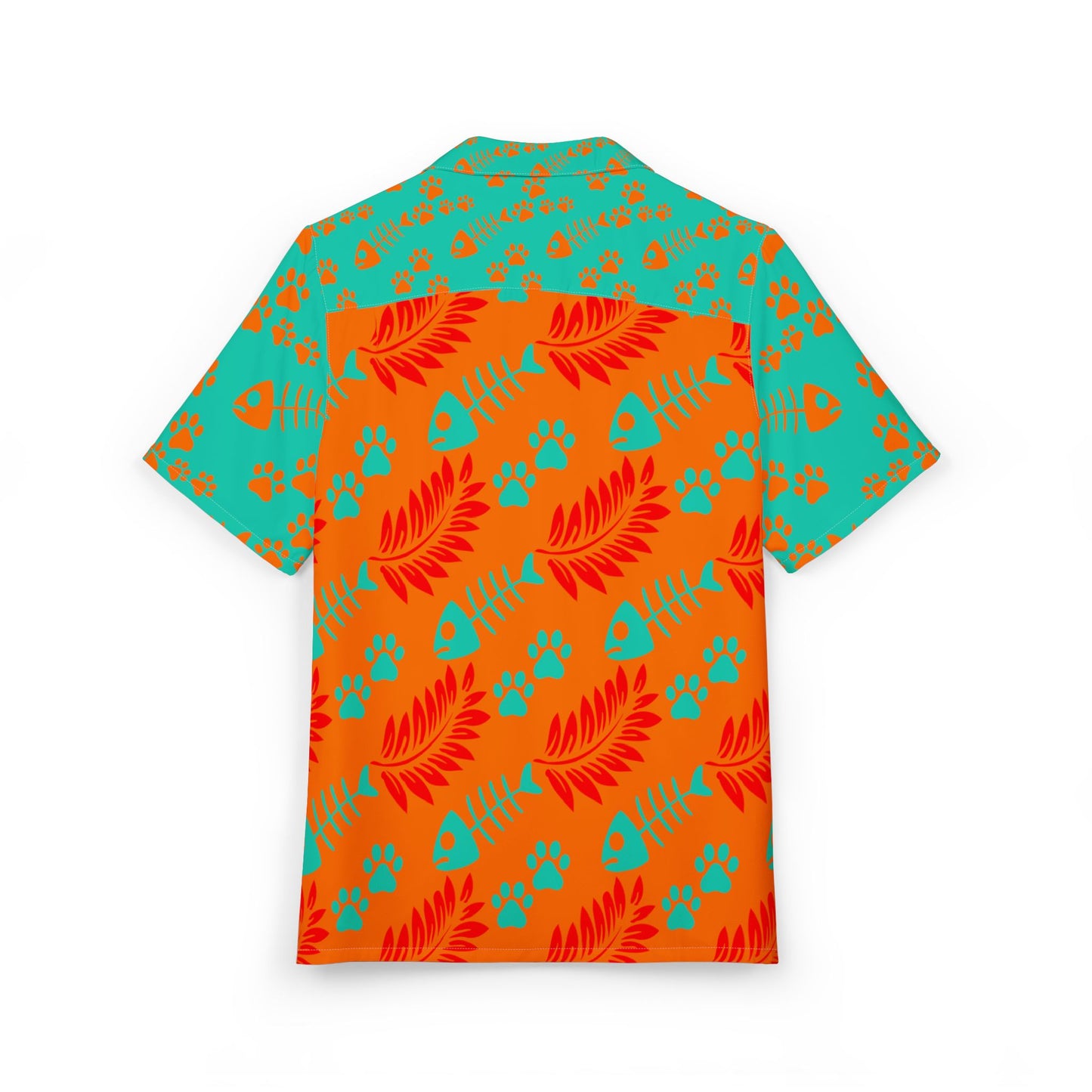 Hawaiian Cat Pocket Shirt — Tropical Cat Print Button-Down