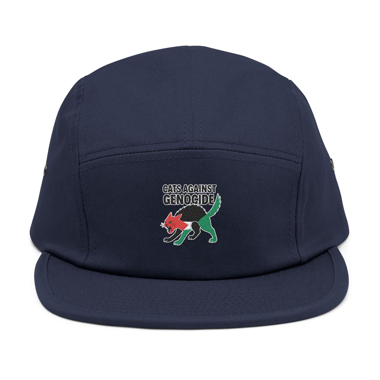 Embroidered 'Cats Against Genocide' Dino 5-Panel Cap