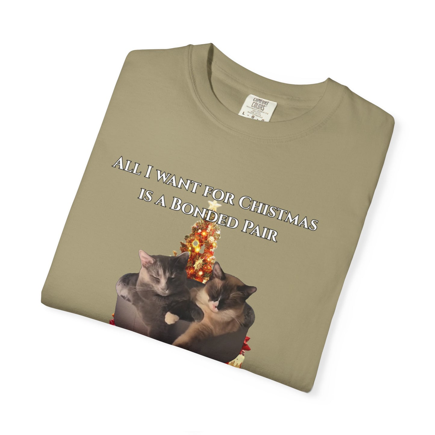 Christmas Cat Shirt — Personalizable Bonded Pair Photo Tee