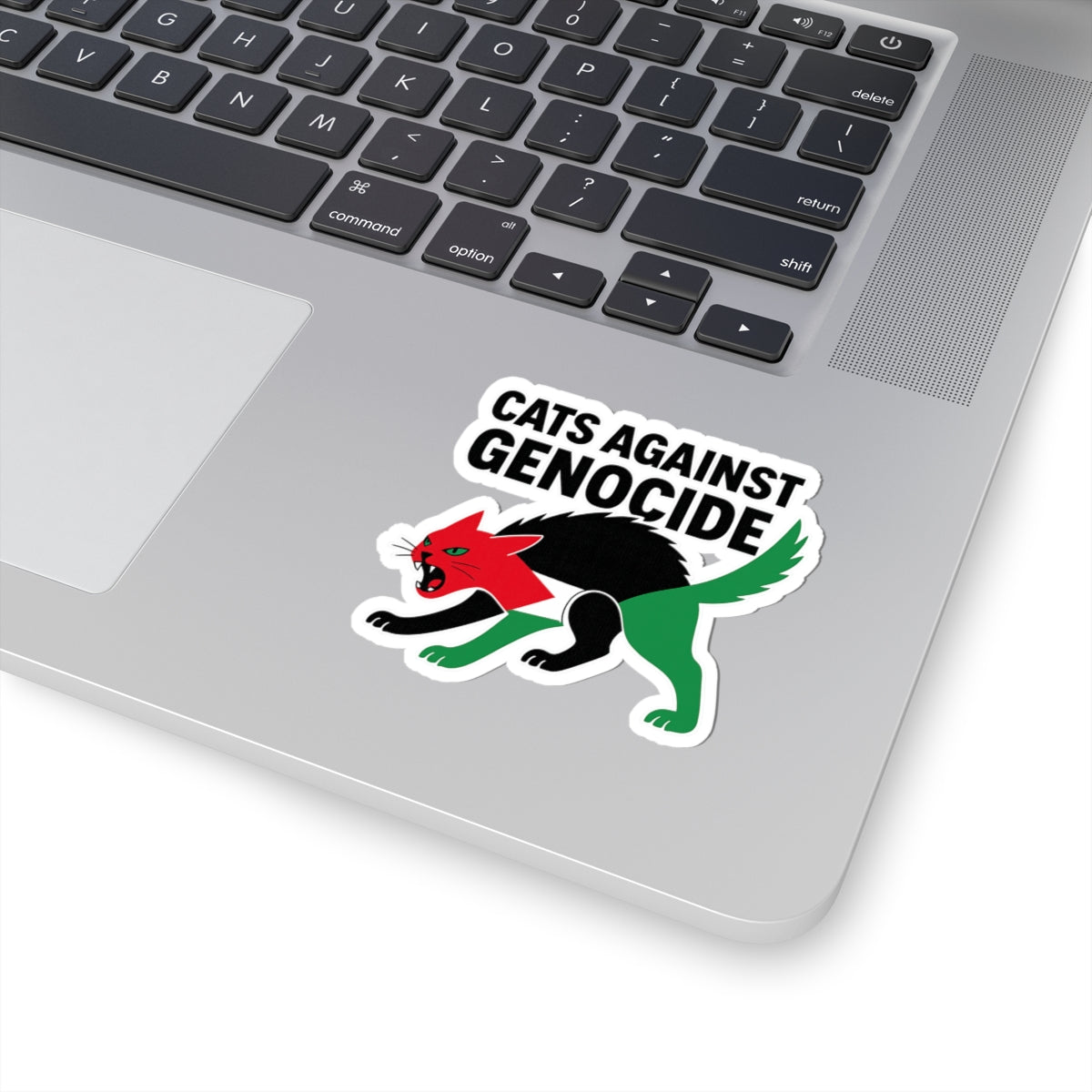 Cats Against Genocide Kiss-Cut Stickers | Protest Art Decal for Activism, Cat Lovers, Unique Laptop Stickers, Gift for Allies