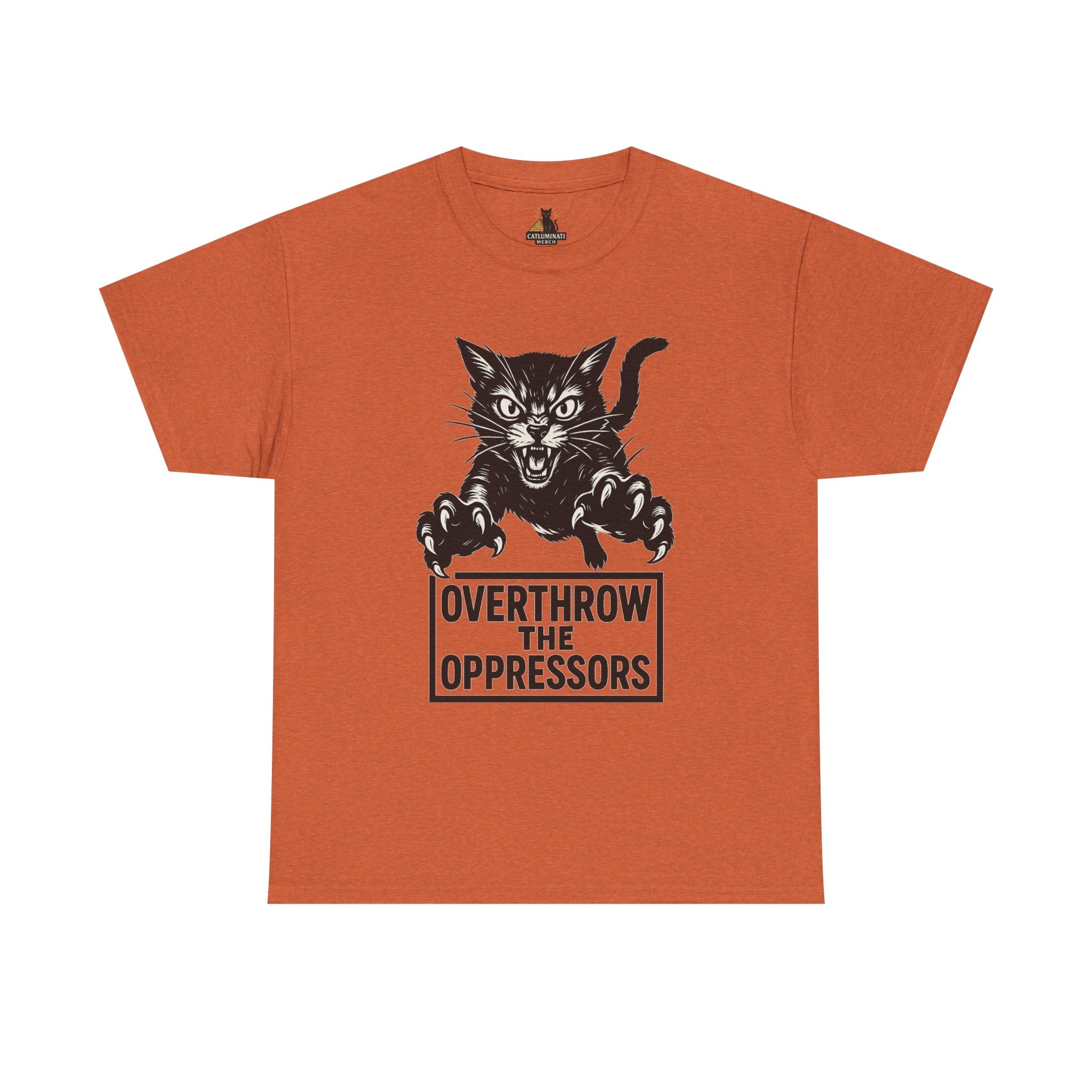 Cat Attacking Unisex Tee - Overthrow Oppressors – Catluminati
