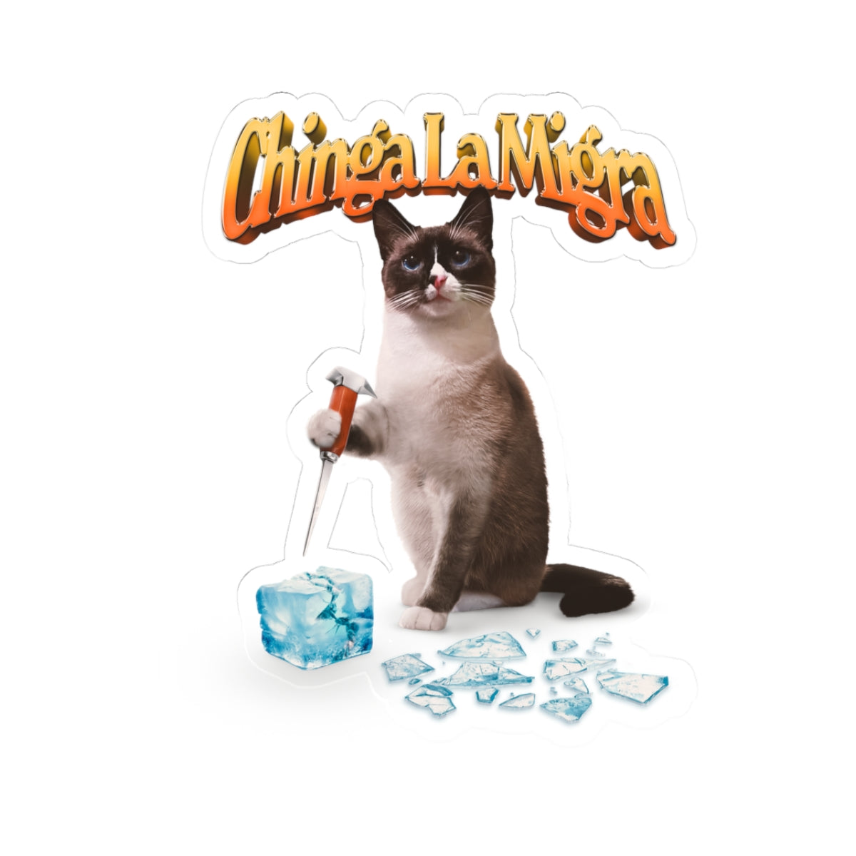 Sticker 'Chinga La Migra' Anti Ice Cat Kiss-Cut Sticker