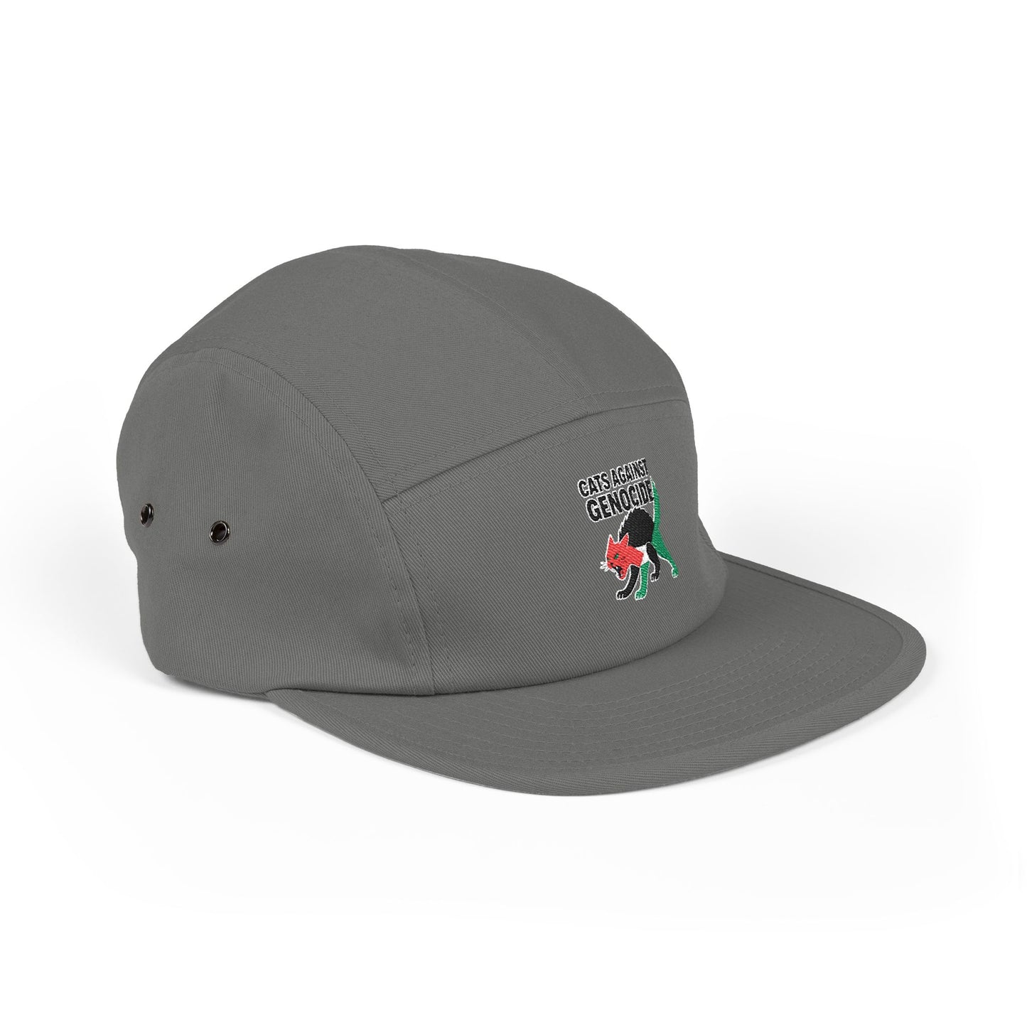 Embroidered 'Cats Against Genocide' Dino 5-Panel Cap
