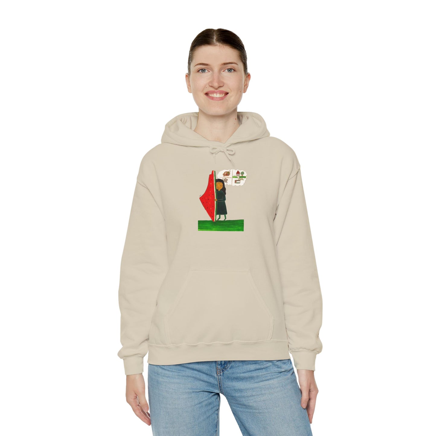 Gaza Hope Hoodie - 'Dreaming of a Normal Life' Artwork by Leen