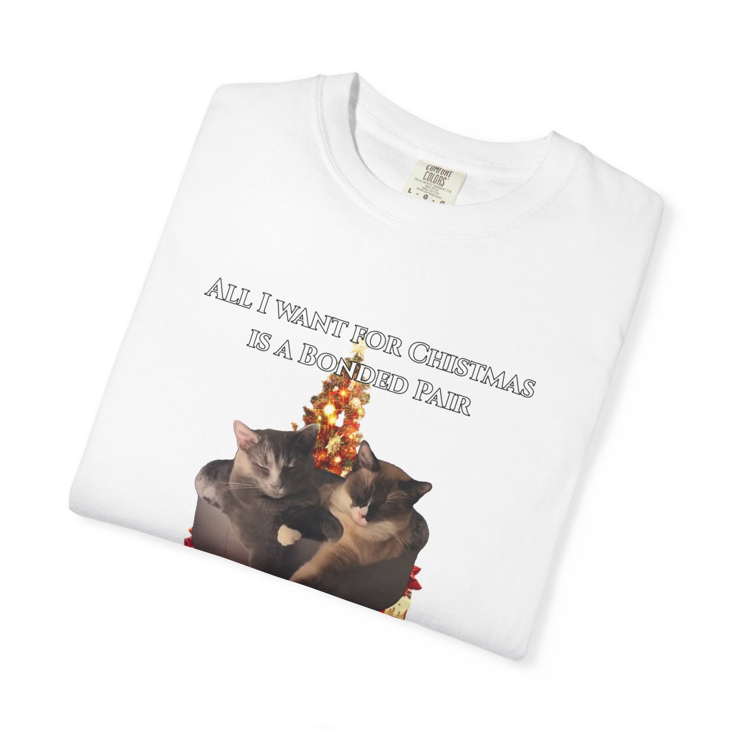 Christmas Cat Shirt — Personalizable Bonded Pair Photo Tee