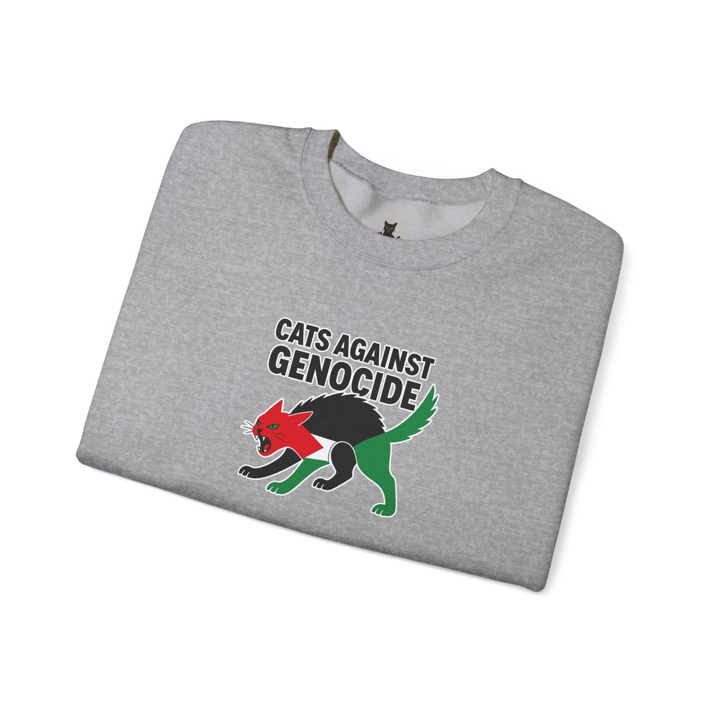 Cats Against Genocide Sweatshirt - Unisex Heavy Blend Crewneck, Cozy Gift, Eco-Friendly Fashion, Animal Rights Apparel, Casual Wear, [...]